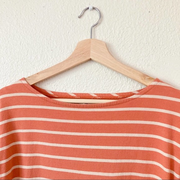 Madewell Striped Boatneck Size Top X Small Coral - Picture 5 of 13